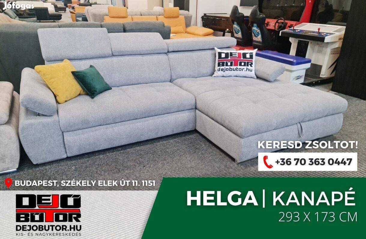 Helga szürke rugós sarok kanapé ülőgarnitúra 293x173 cm ágyazható