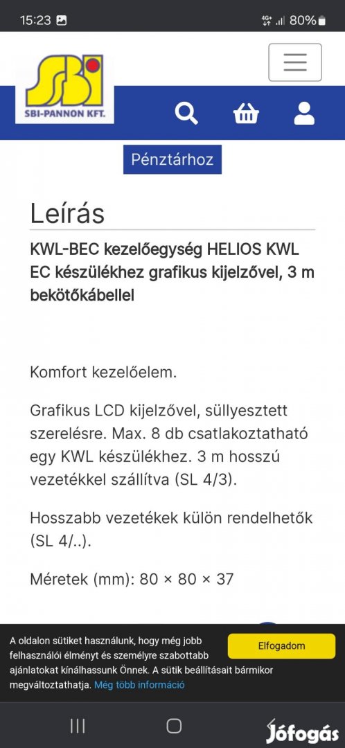 Helios Kwl-BEC: Kezelőegység Kwl EC készülékekhez