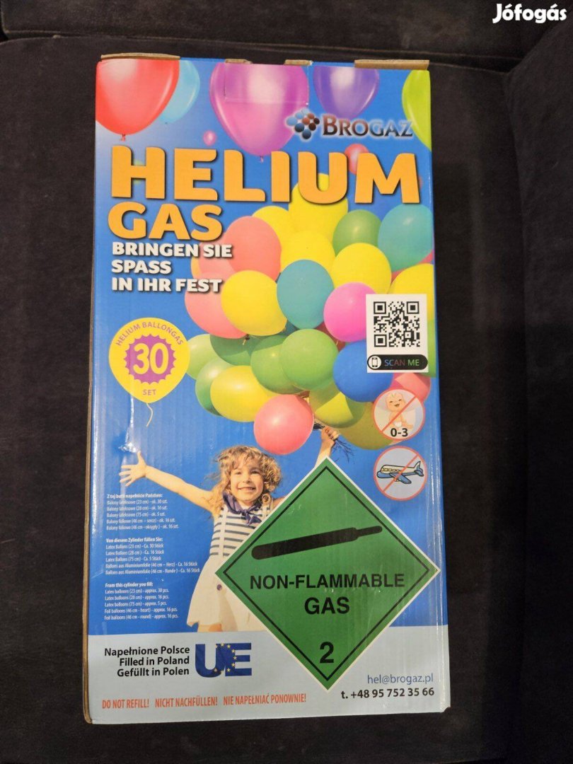 Hélium, 30 db lufihoz !