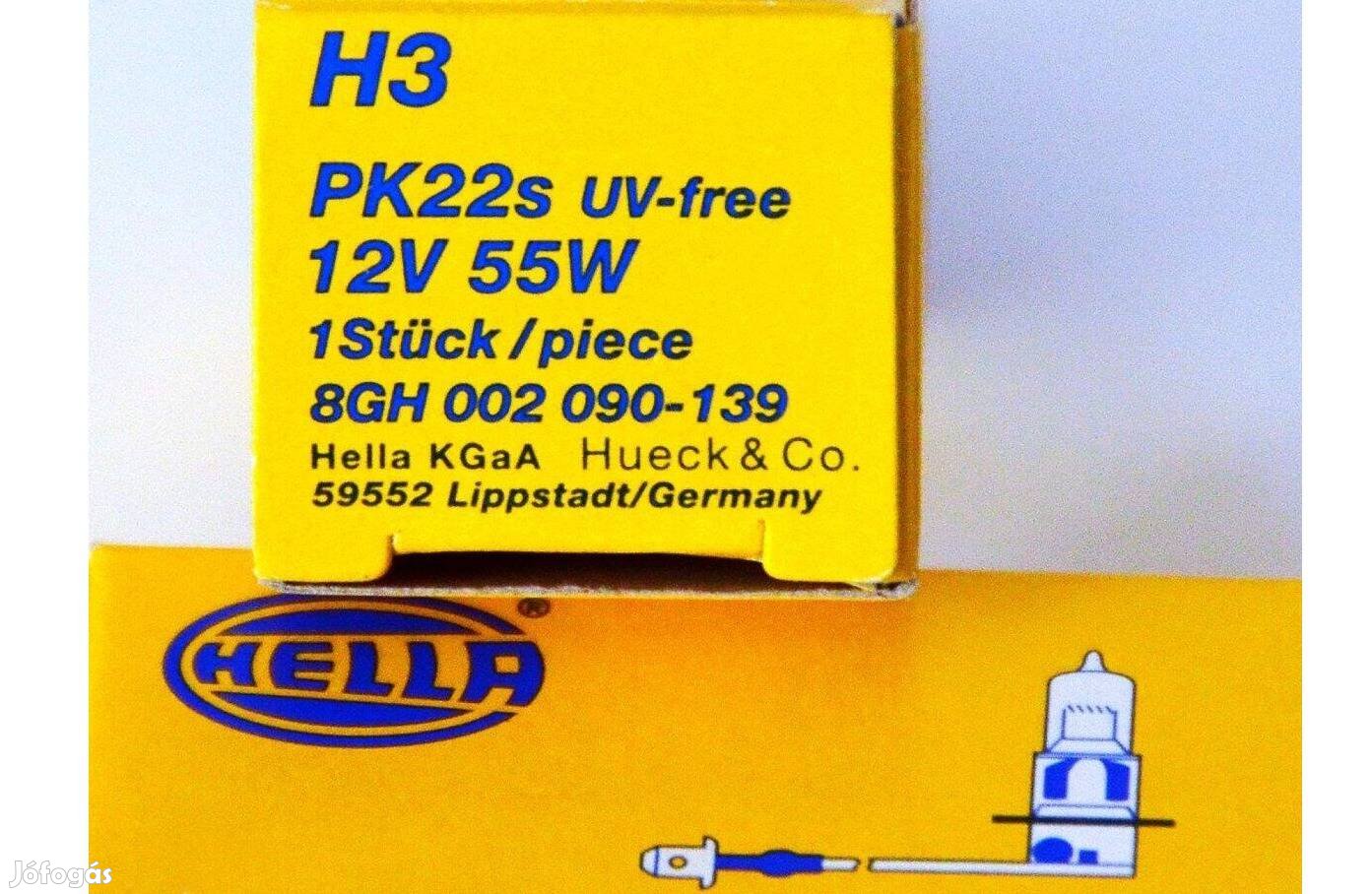 Hella H3 Új izzó - 2 darab (12V 55W)