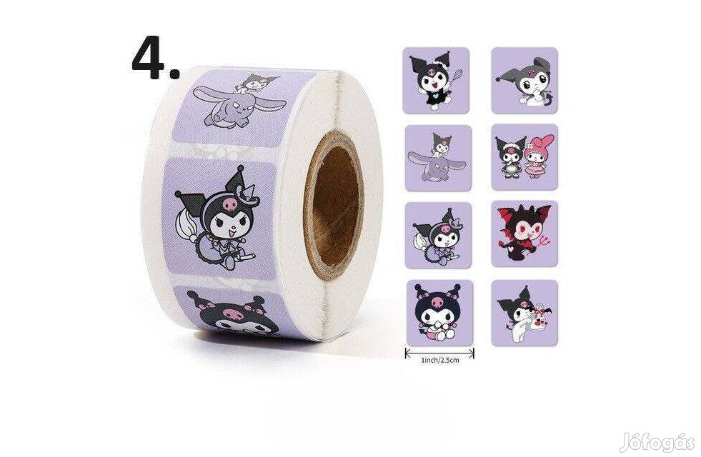 Hello Kitty Kuromi tekercses 500 db matrica