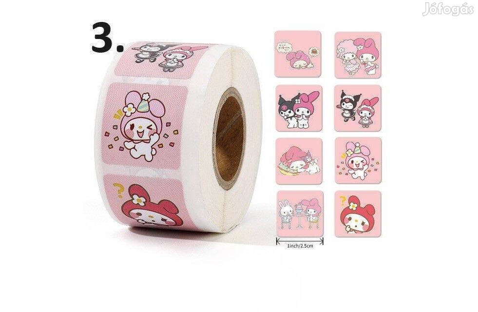 Hello Kitty My Melody tekercses 500 db matrica