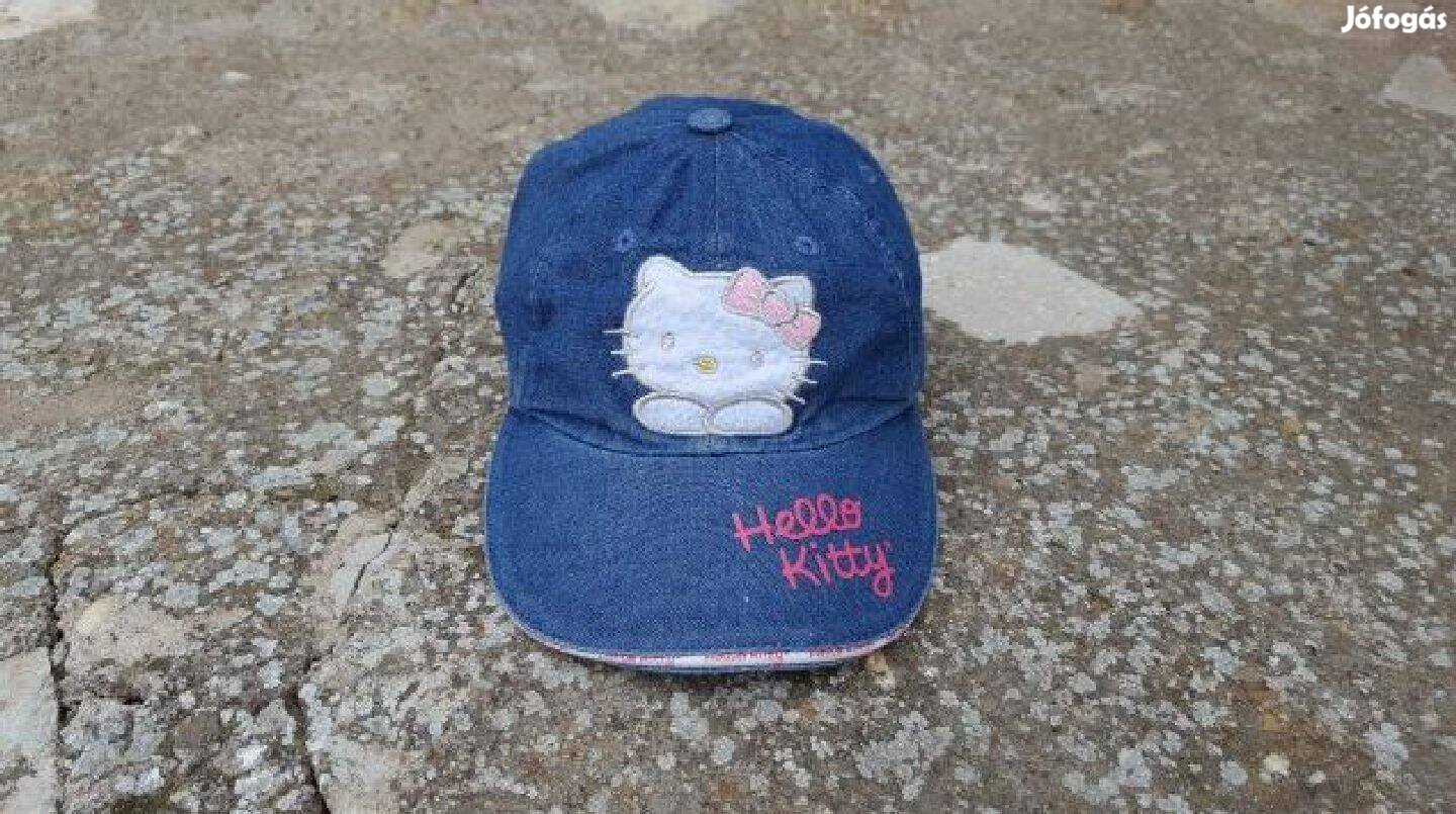 Hello Kitty lányka farmer baseball sapka kék színű eladó