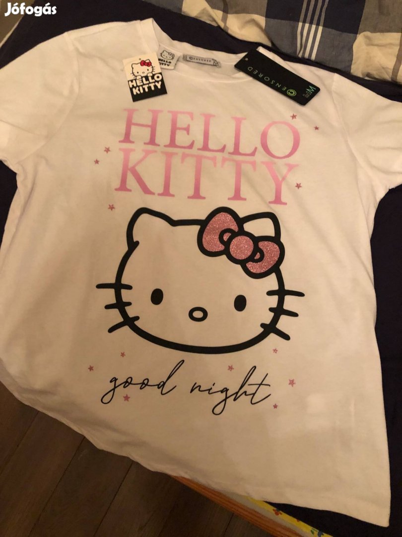 Hello Kitty pizsama felső, rövidujjú póló M méret