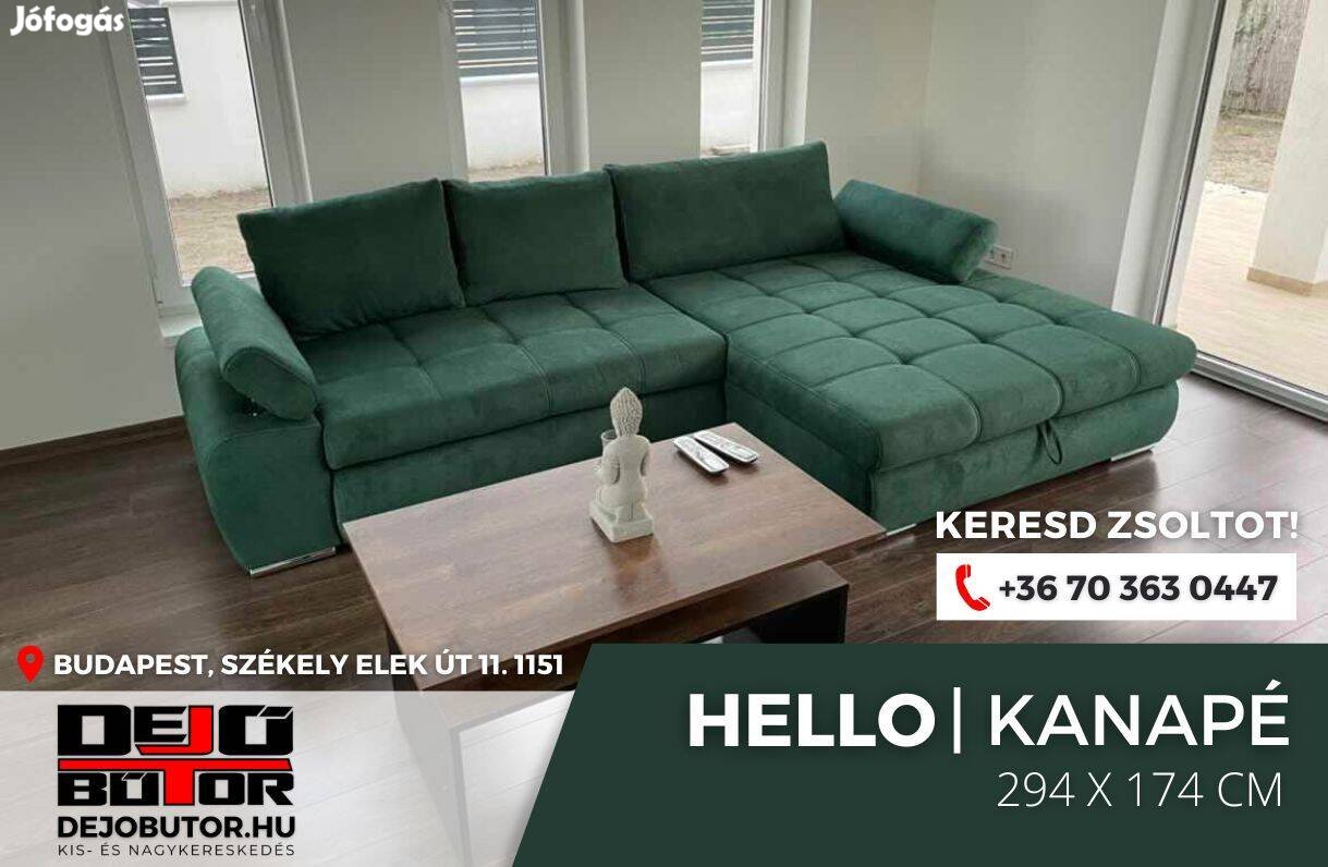 Hello sarok aston 27 kanapé bútor ülőgarnitúra rugós 294x174 cm