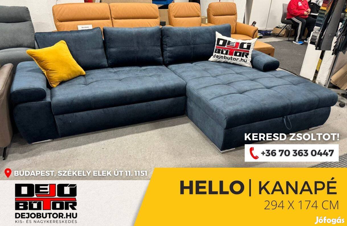 Hello sarok fix hátfal kanapé ülőgarnitúra bútor 294x174 cm aston 12