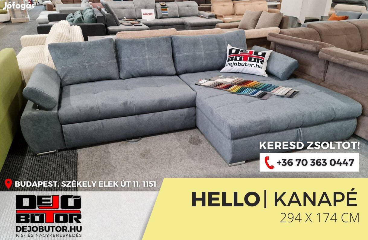 Hello sarok fix hátfal kanapé ülőgarnitúra bútor 294x174 cm aston 16