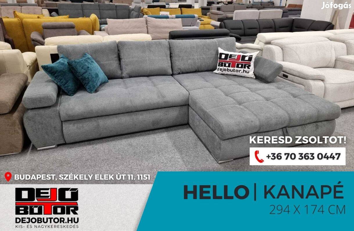 Hello sarok fix hátfal kanapé ülőgarnitúra bútor 294x174 cm aston 17