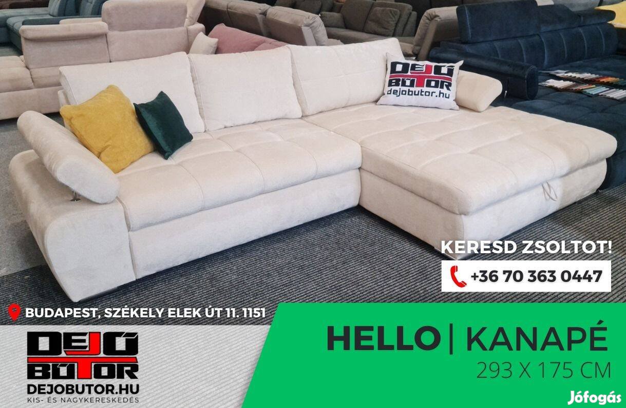 Hello sarok fix hátfal kanapé ülőgarnitúra bútor 294x174 cm aston 1