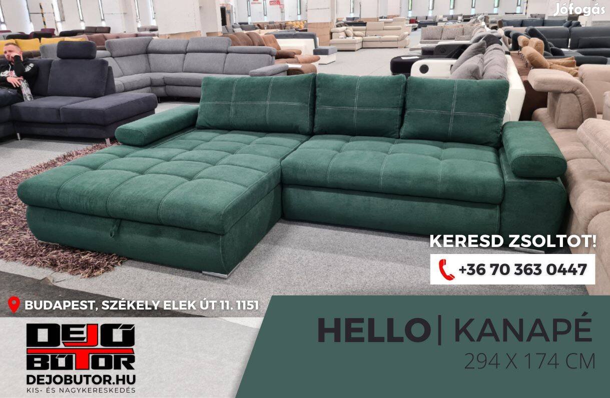 Hello sarok fix hátfal kanapé ülőgarnitúra bútor 294x174 cm aston 27