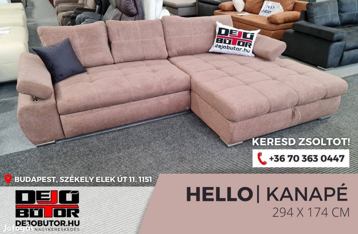 Hello sarok fix hátfal kanapé ülőgarnitúra bútor 294x174 cm aston 3