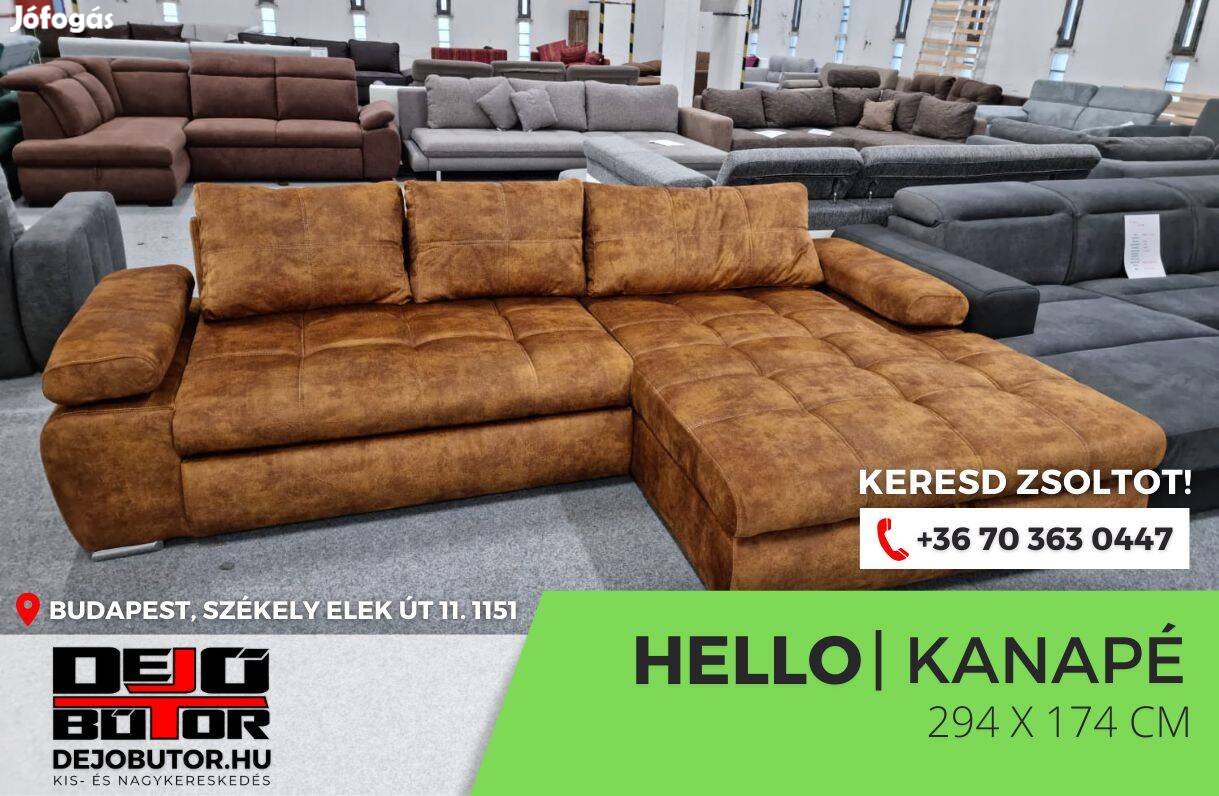 Hello sarok fix hátfal kanapé ülőgarnitúra bútor 294x174 cm infinity 8