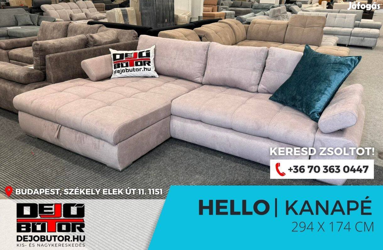 Hello sarok krém kanapé ülőgarnitúra 294x174 cm rugós ágyazható bútor