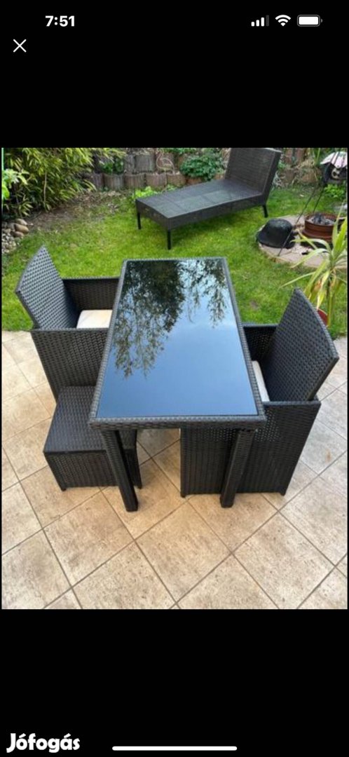 Helytakarékos Polyrattan kerti/balkon szett 