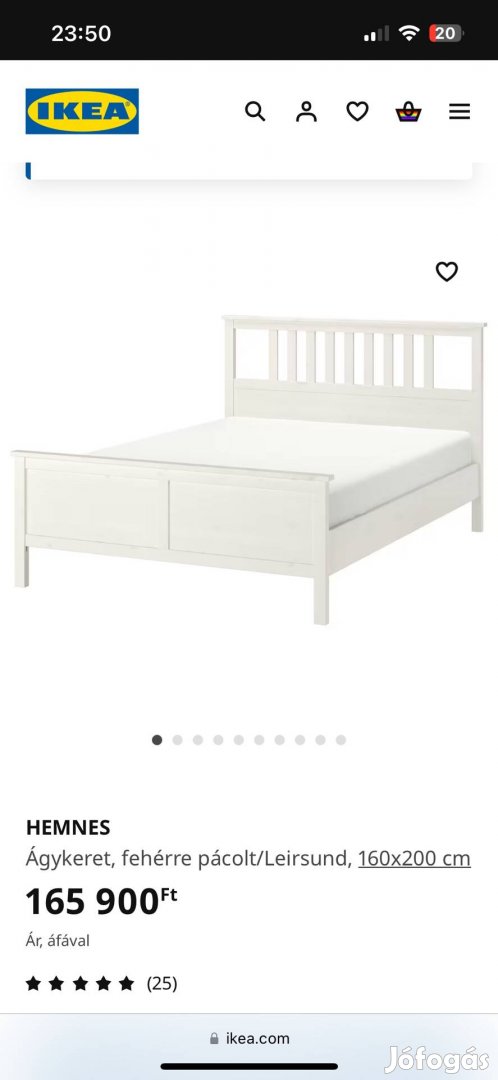 Hemnes 160x200 franciaágy és matrac