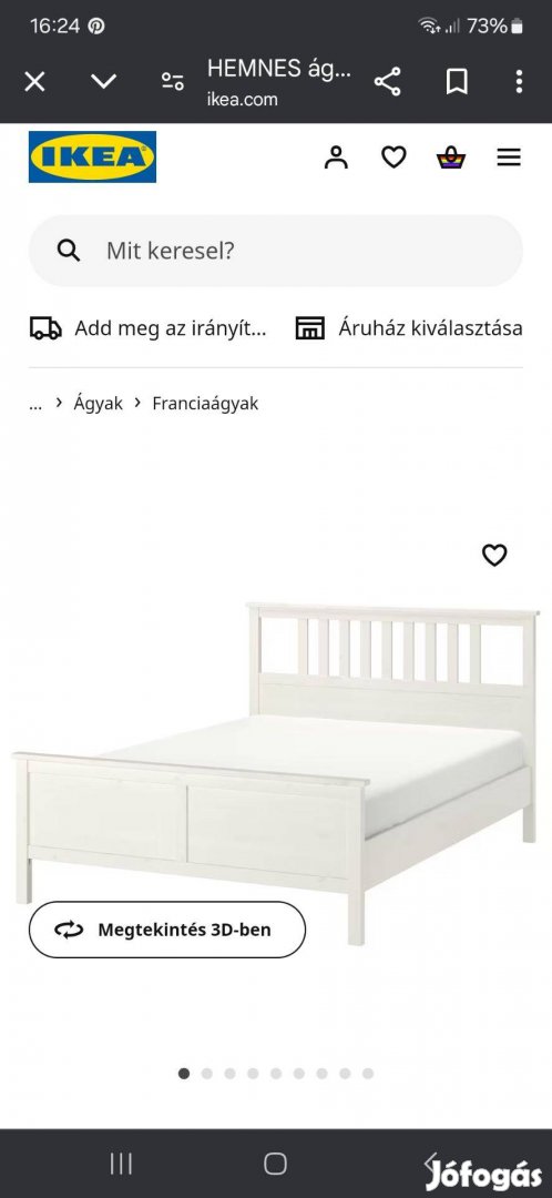 Hemnes fehér ágykeret