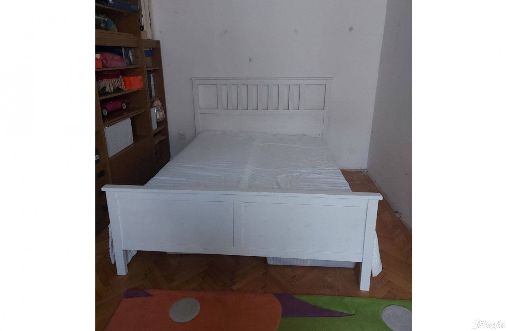 Hemnes franciaágy ikea 160 x 200 cm ágykeret 2 db matrac