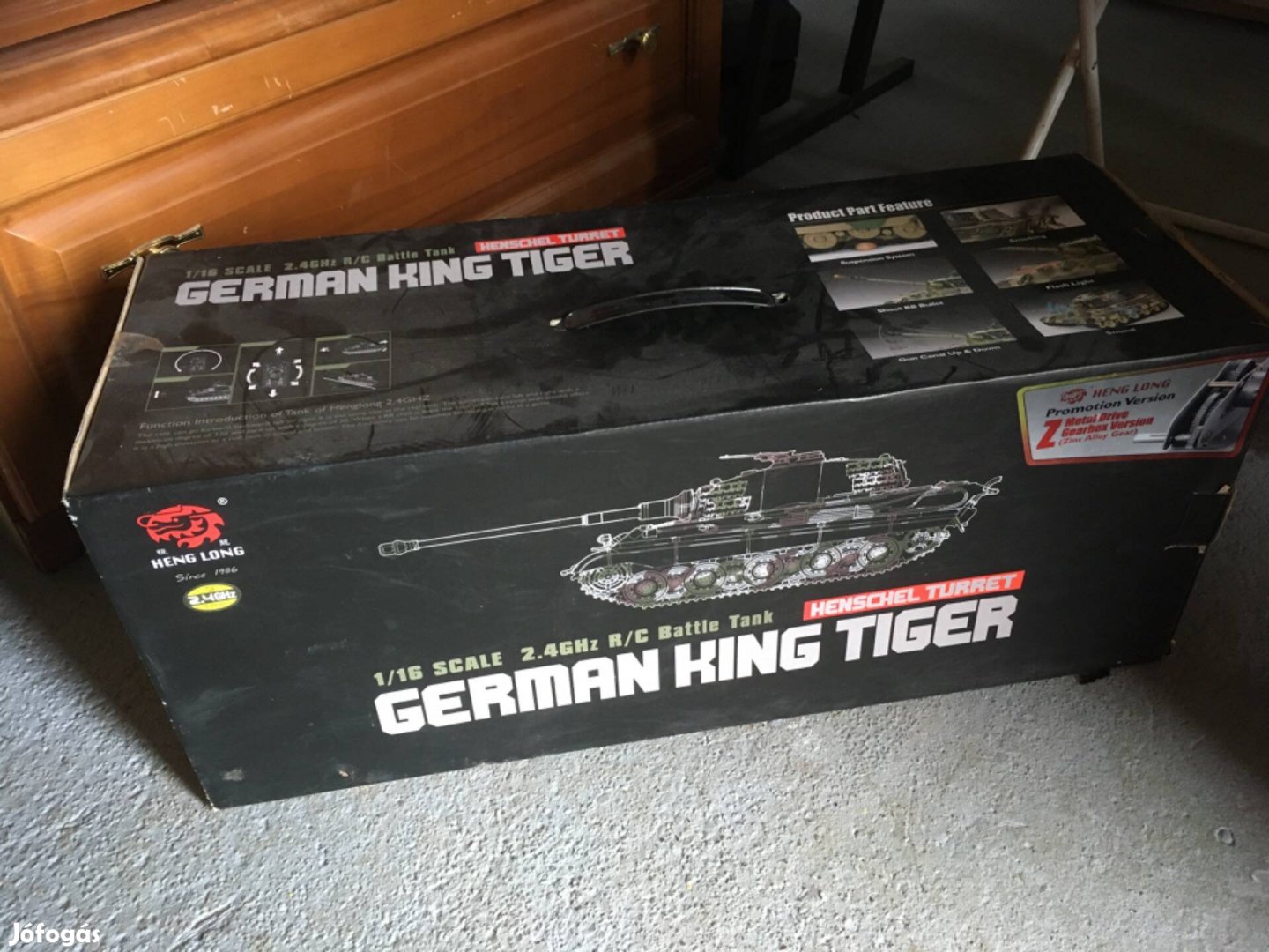 Heng Long King Tiger rc tank üres doboz
