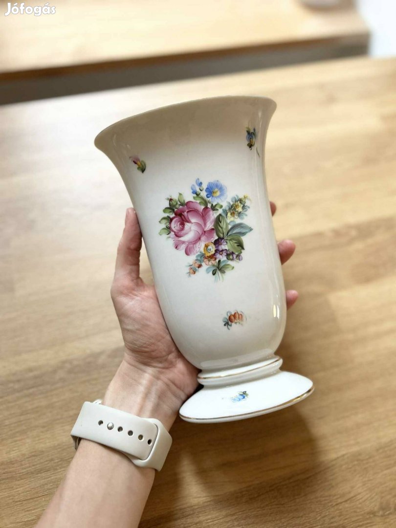 Herend kézzel festett porcelán váza - klasszikus talpas
