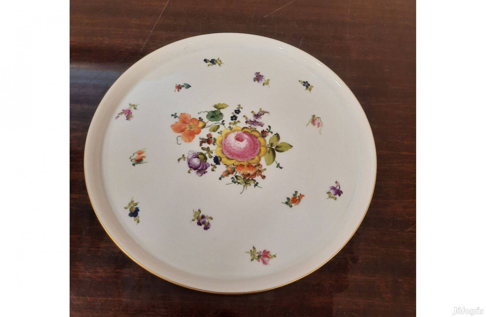 Herendi Bouquet De Herend BHR mintás porcelán süteményes kínáló tál