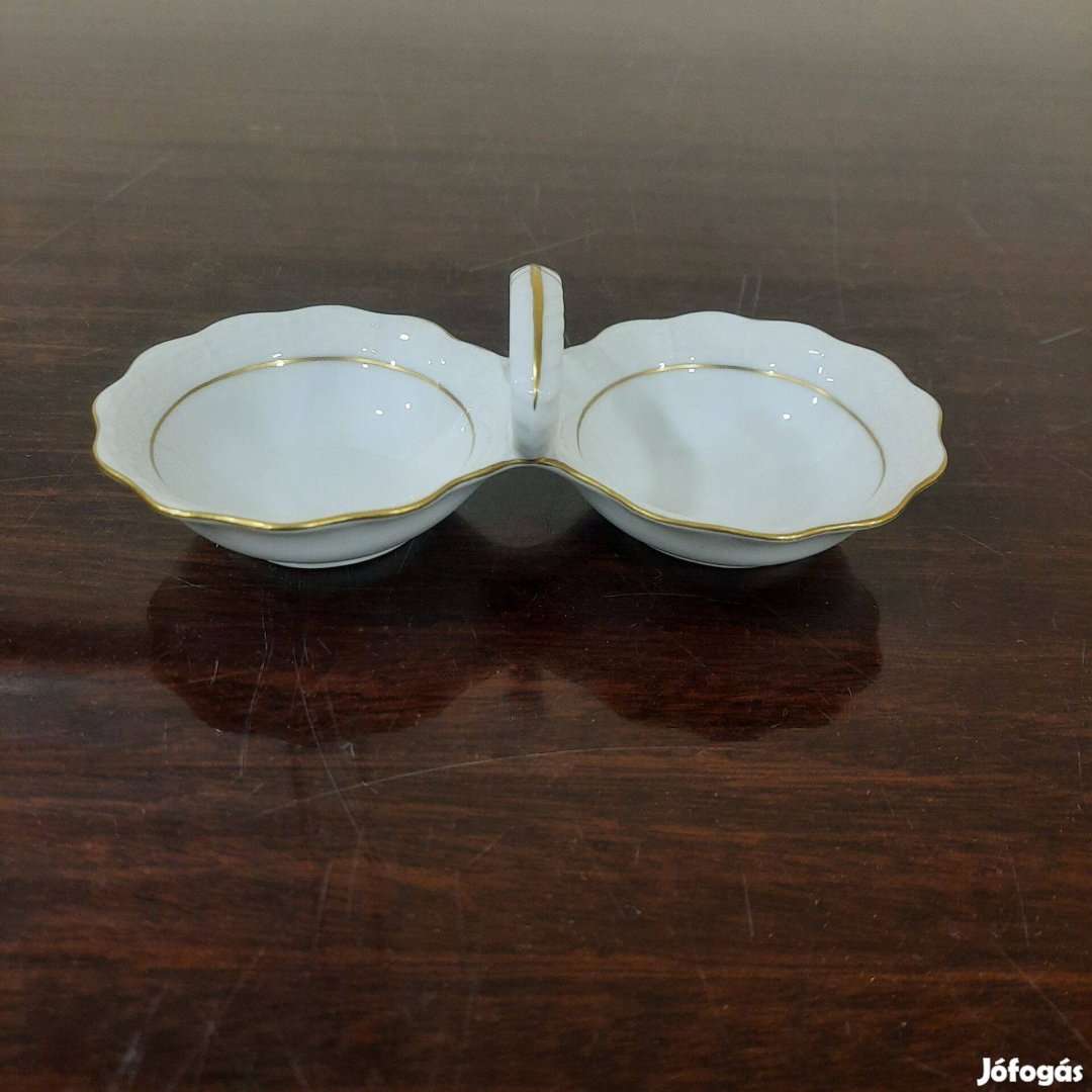 Herendi Fehér arany szegélyes porcelán sótartó eladó!