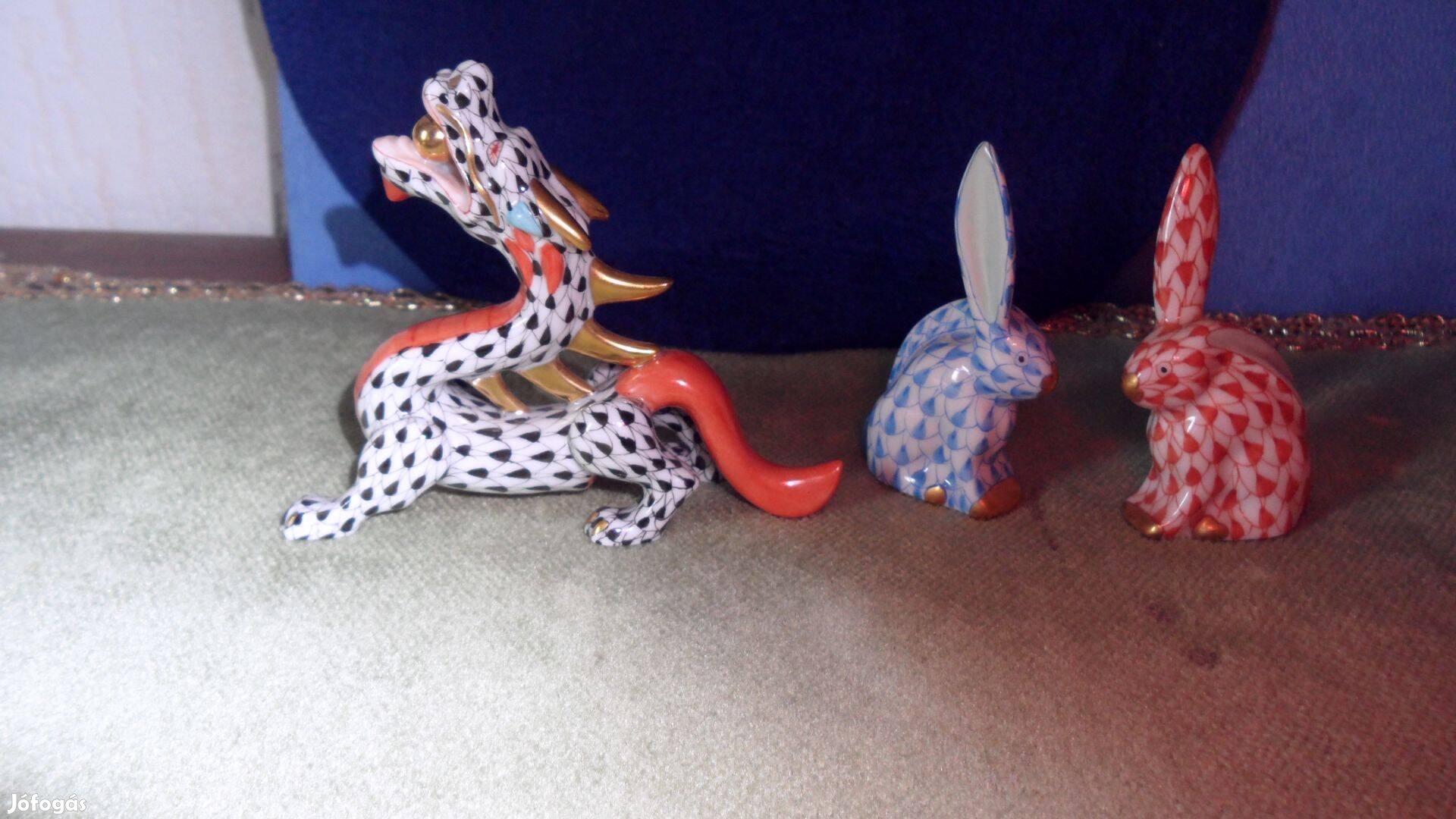 Herendi Io. festett pikkelyes hibátlan figura, cukros fedő,