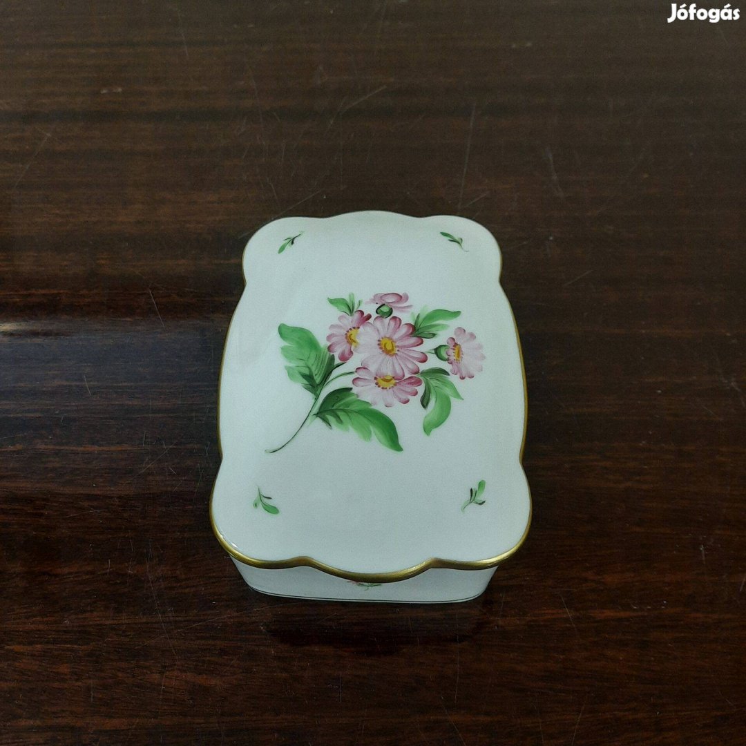 Herendi Map virágmintás porcelán bonbonier, doboz eladó!