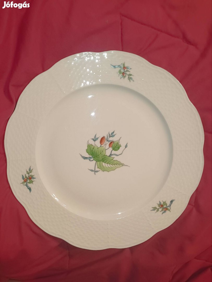 Herendi Porcelán Hibátlan Hecsedli Kínáló Dísz Tál Tányér 30 cm