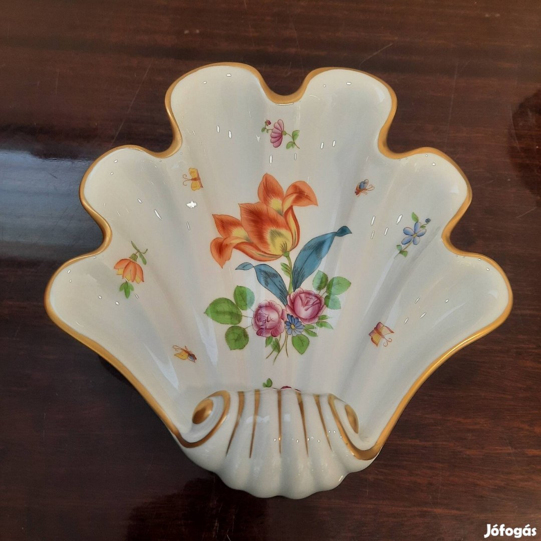 Herendi Tulipán Ltb mintás porcelán kagyló kínáló tál eladó 