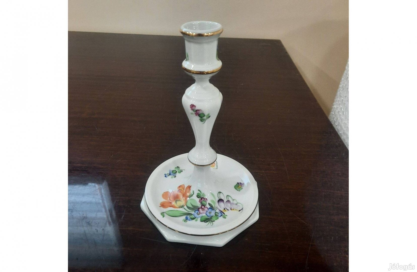 Herendi Tulipán virágmintás porcelán gyertyatartó eladó!