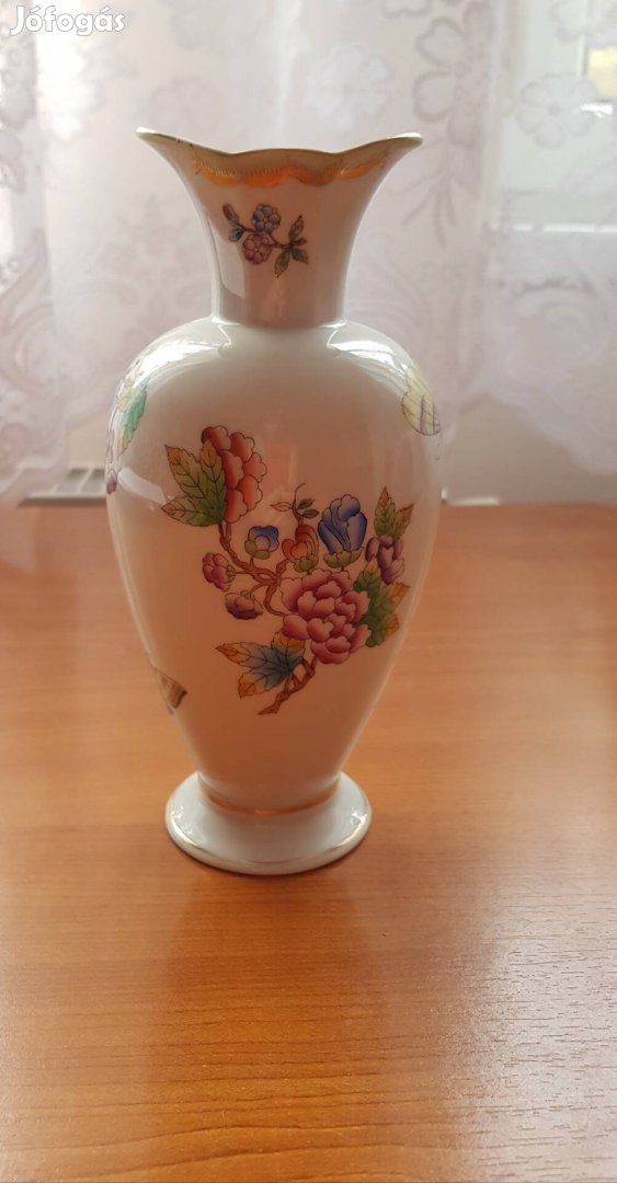 Herendi Viktória mintás porcelán váza 19 cm