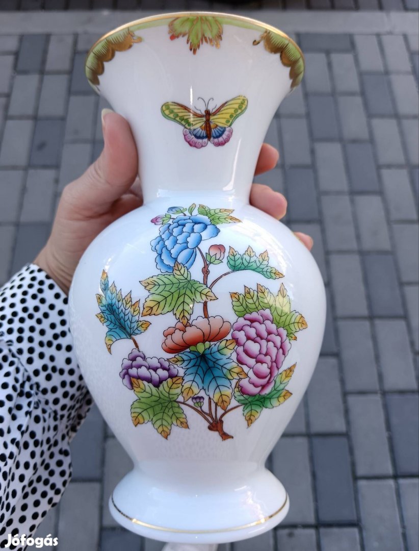 Herendi Viktória mintás porcelán váza 