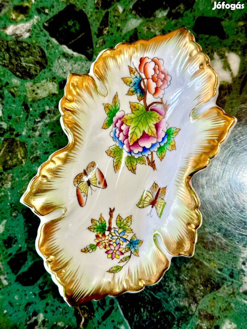 Herendi Viktória mintás szőlőlevél tálka