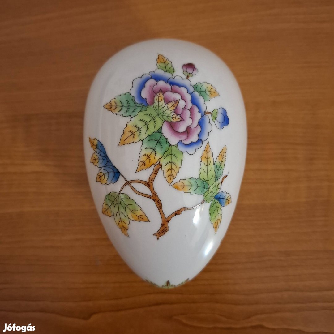 Herendi Viktória tojás porcelán bonbonier