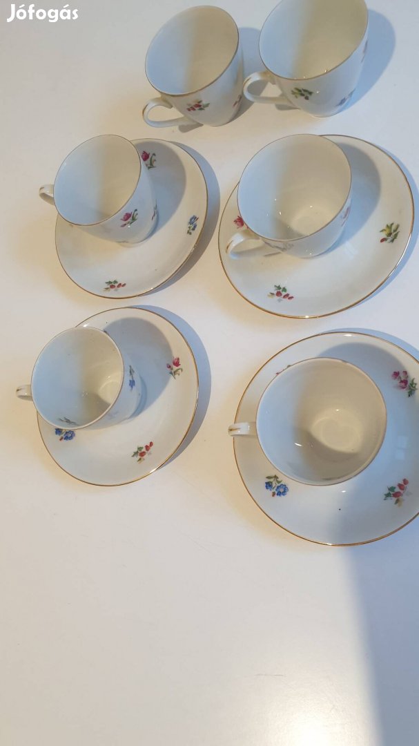 Herendi, hollóházi porcelán váza, retro kávés készlet, bögre