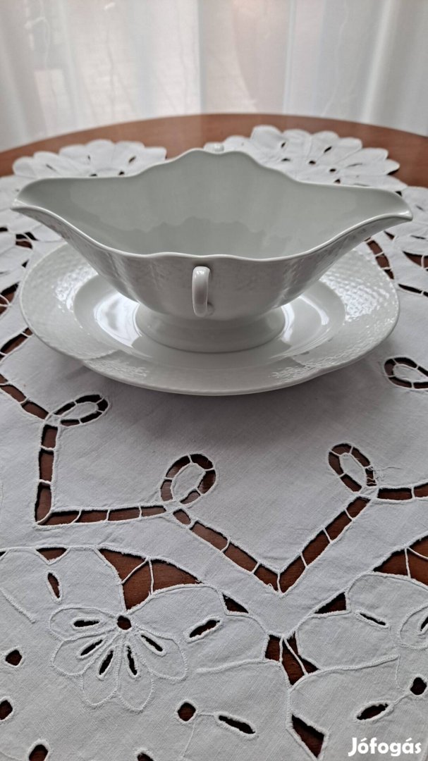 Herendi fehér porcelán szószos tál