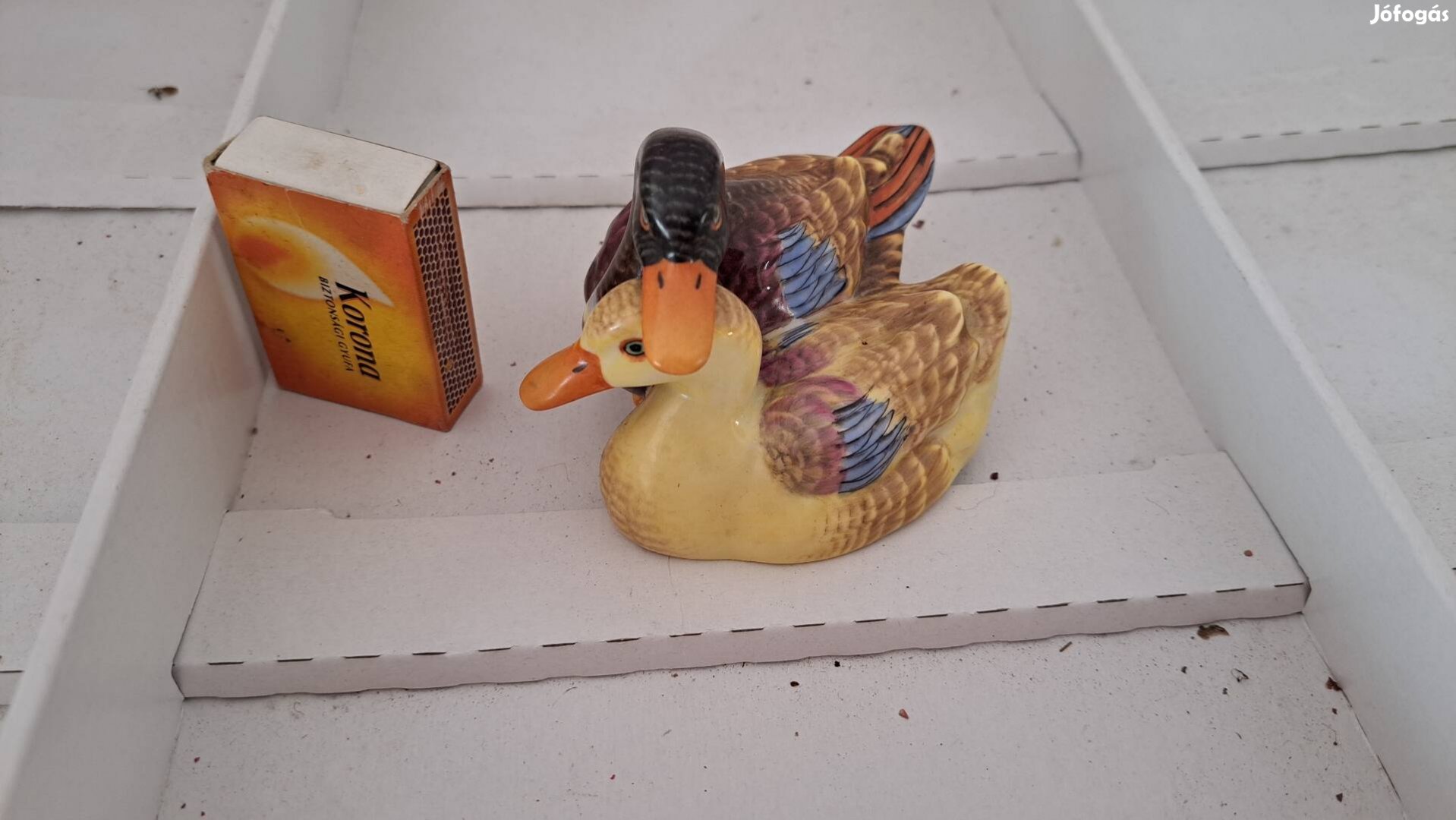 Herendi kacsapár, kézzel festett