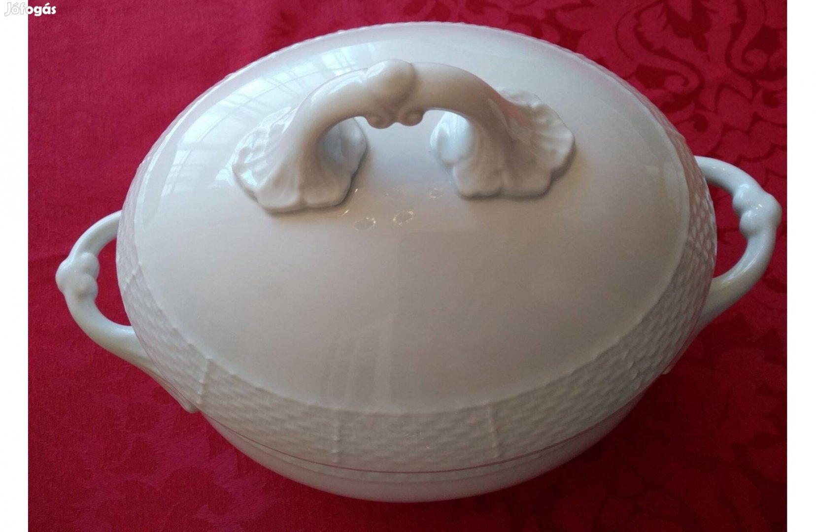 Herendi leveses tál fehér porcelán, nagyon szép, hibátlan, makulátlan