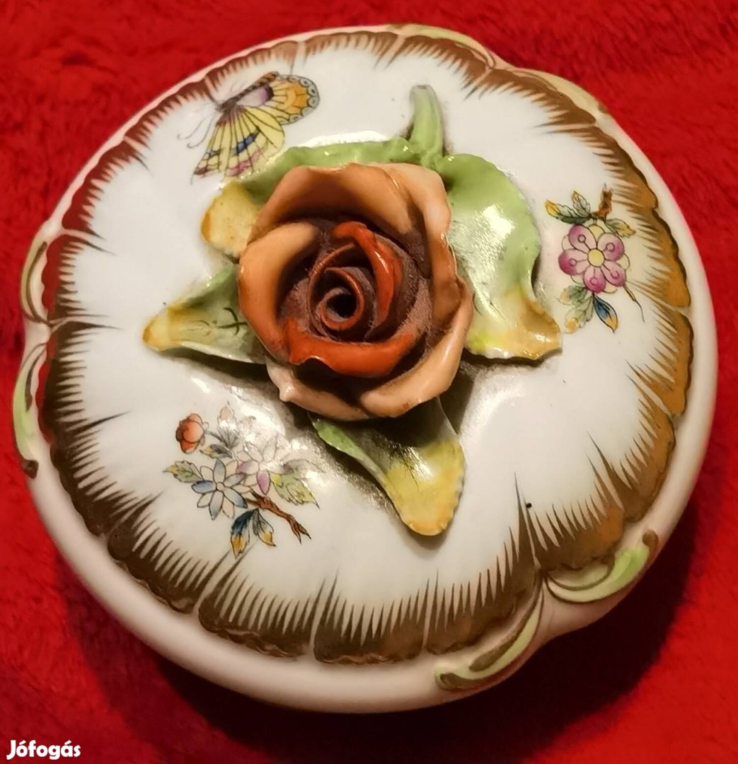 Herendi magyar porcelán bonbonier hibátlan állapotú rendkívüli áron