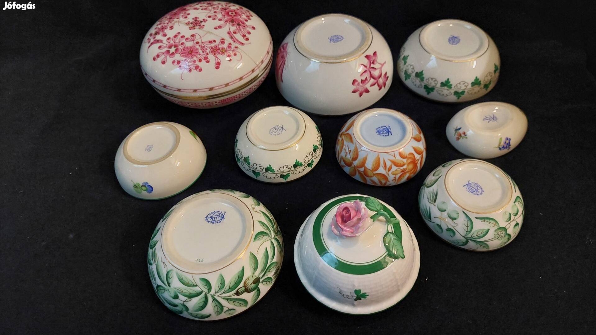 Herendi porcelán 10 db egyben