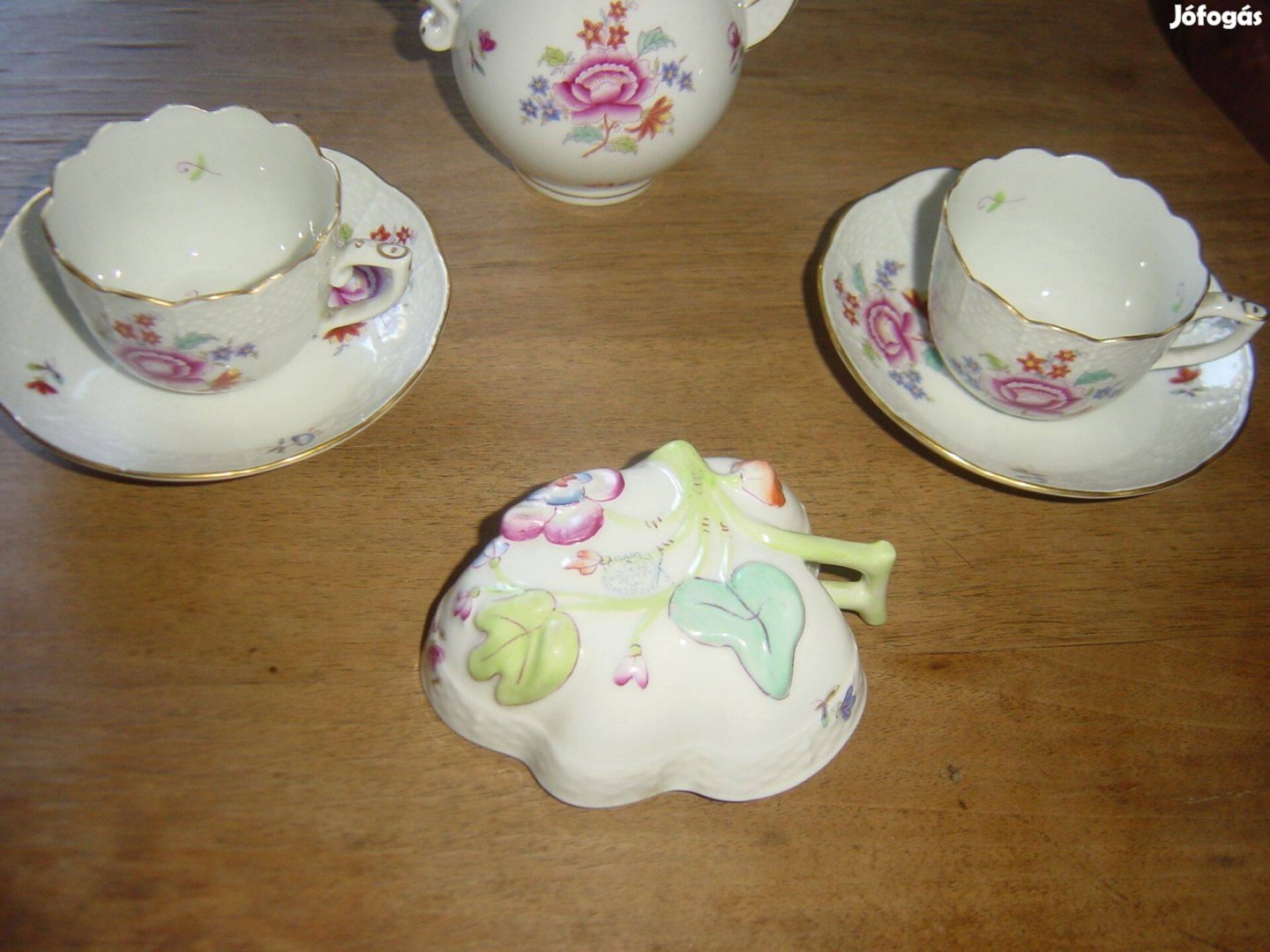 Herendi porcelán 1950-1960 - Bécsi rózsa . -kávéskészlet, hibátlan,