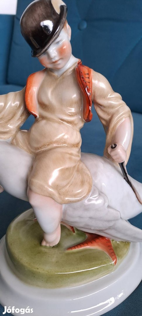 Herendi porcelán Ludas Matyi, hibátlan, jelzett 