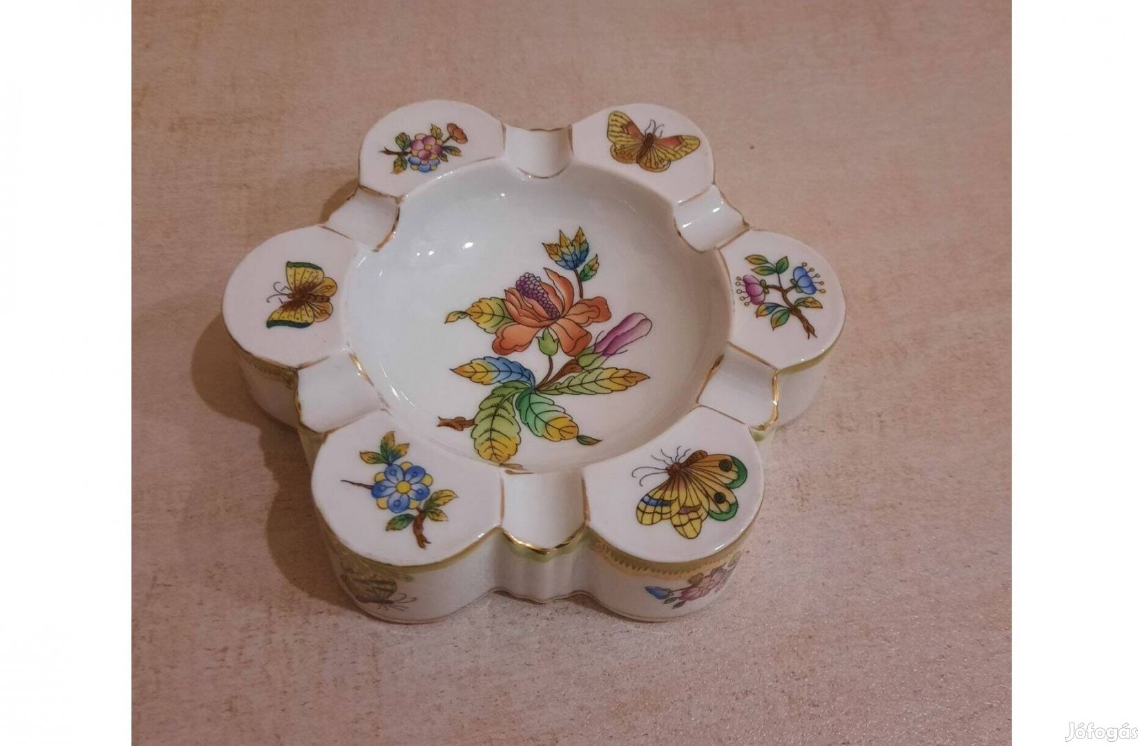 Herendi porcelán Viktória mintás porcelán hamutartó, hamutál eladó VBO