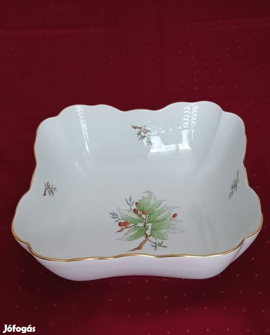 Herendi porcelán, Csipkebogyó(Hecsedli) mintás, hatalmas salátás tál