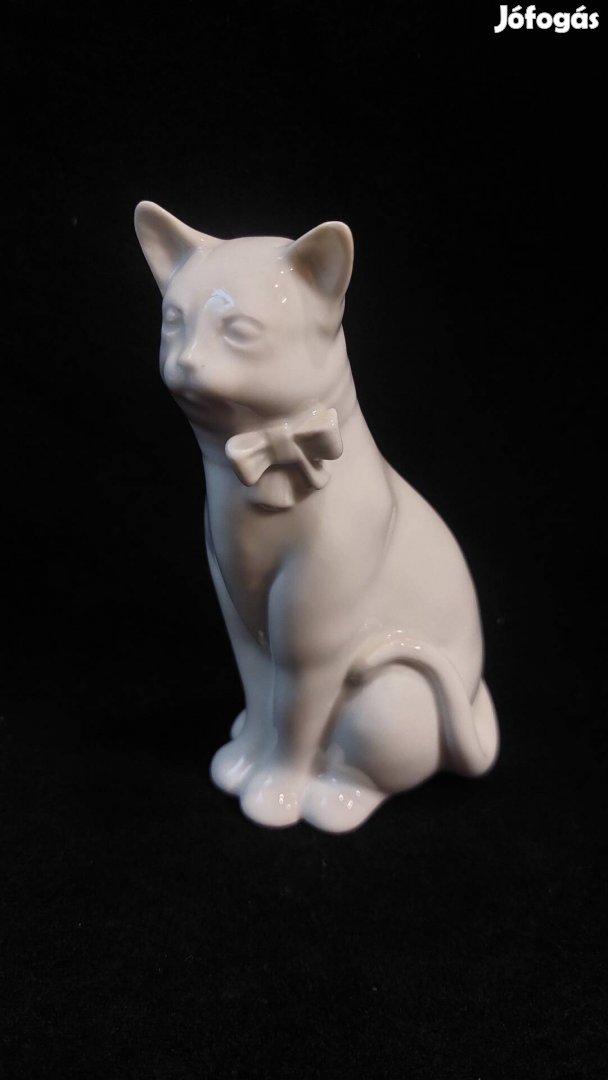 Herendi porcelán macska masnival