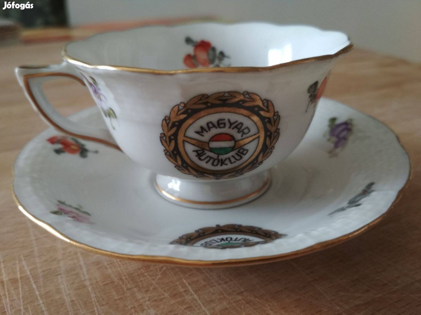 Herendi porcelán ritka Magyar Autóklub emlék teáscsésze és alj eladó!