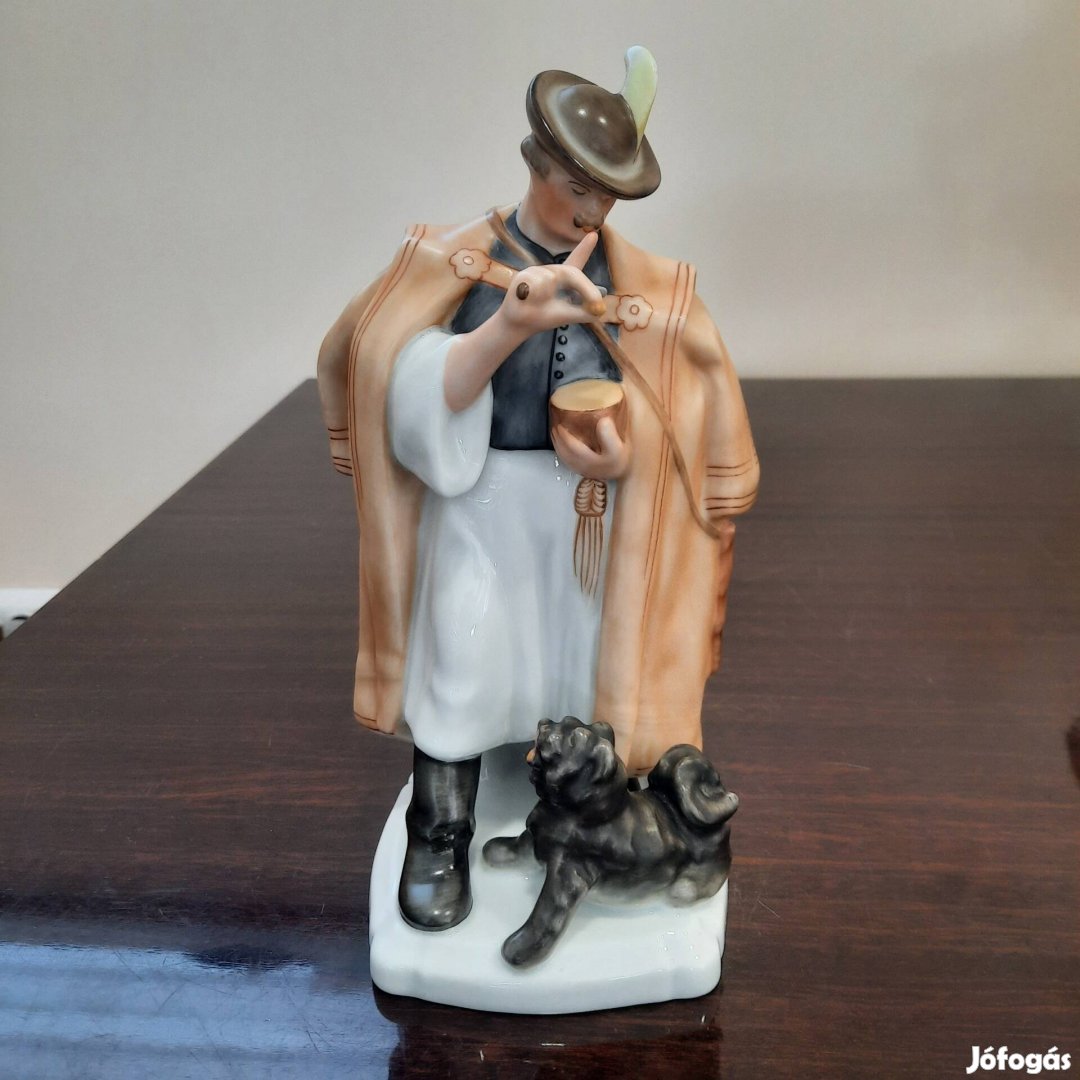 Herendi puli kutyát etető juhász porcelán figura eladó 