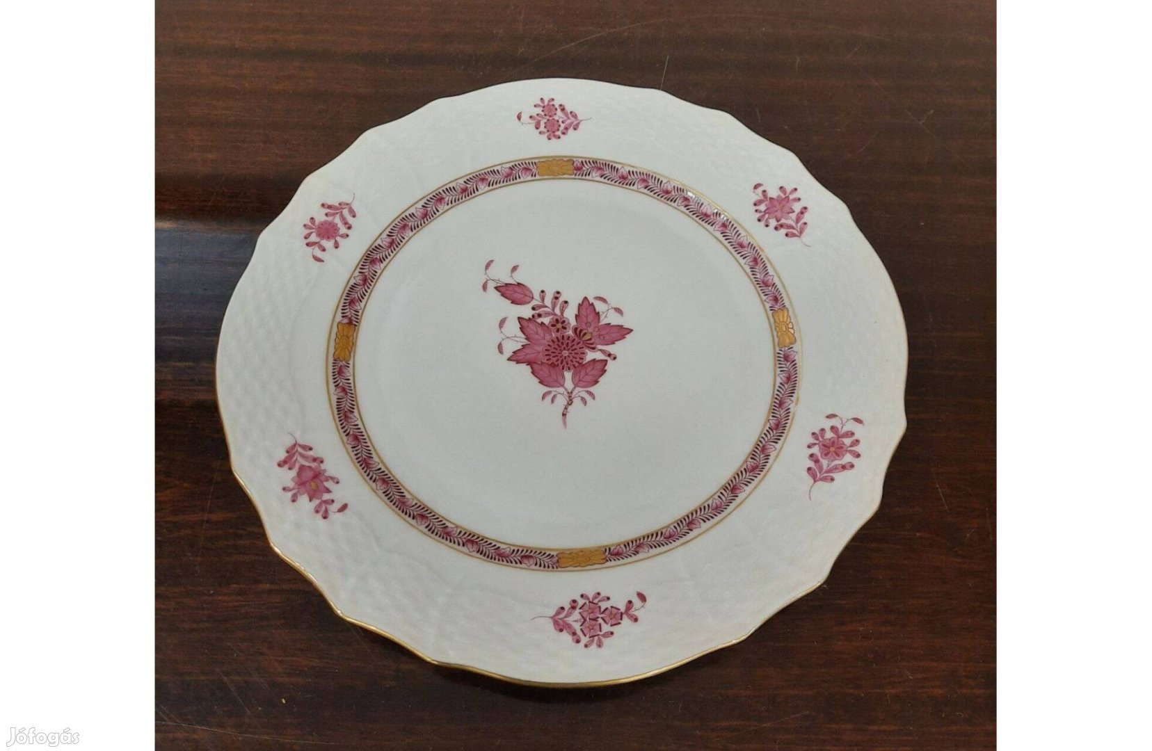 Herendi pur-pur Apponyi mintás porcelán süteményes kínáló tál eladó!