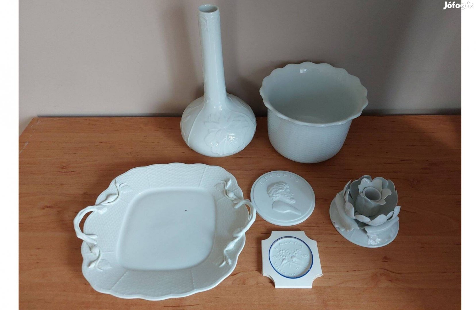 Herendi váza, kaspó, kínálótál, plakett, gyertyatartó,