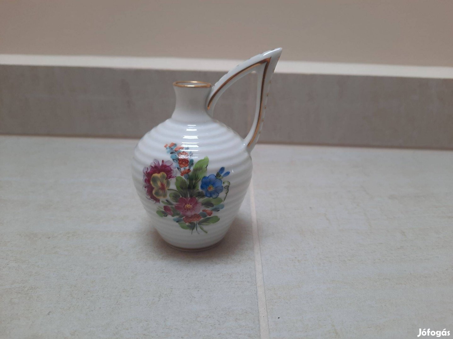 Herendi virágmintás porcelán füles korsó, kulacs eladó! 1. oszt